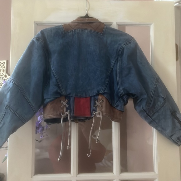 Cute Vintage Havoc Denim/jean leather distressed jacket - Picture 8 of 14